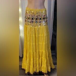 Women's Graham Kandiah New York Yellow Maxi Skirt Size Large